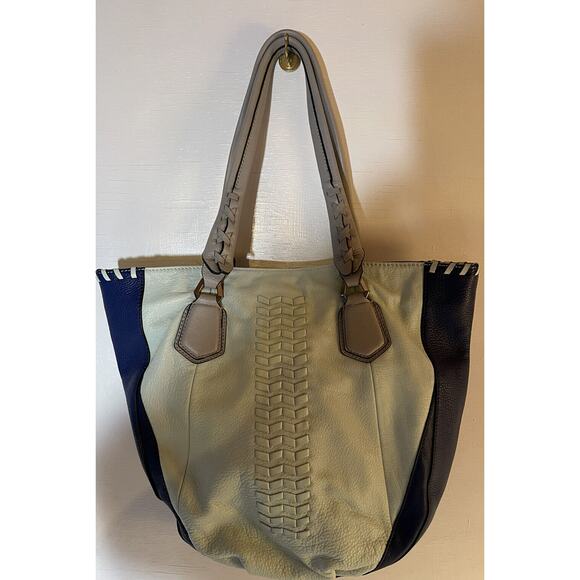 Pocketbook Oryani Tri Color Leather Shoulder Tote Double Shoulder Straps - Picture 1 of 12